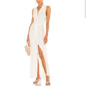 DEVON WINDSOR Ophelia Midi Dress in Off White Size S